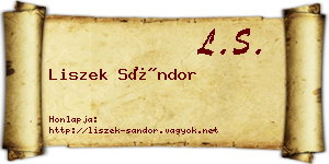 Liszek Sándor névjegykártya