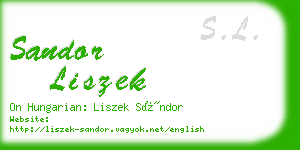 sandor liszek business card